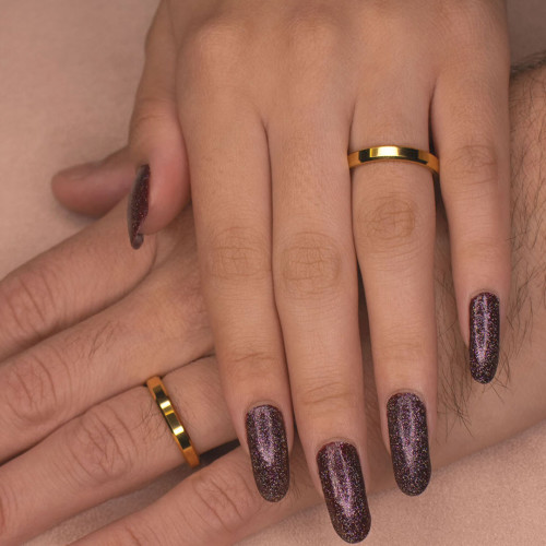 Aliança de Tungstênio Maldivas Dourada 3mm.