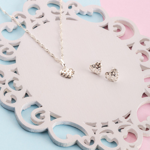 Brinco de Prata Coração 8x9mm