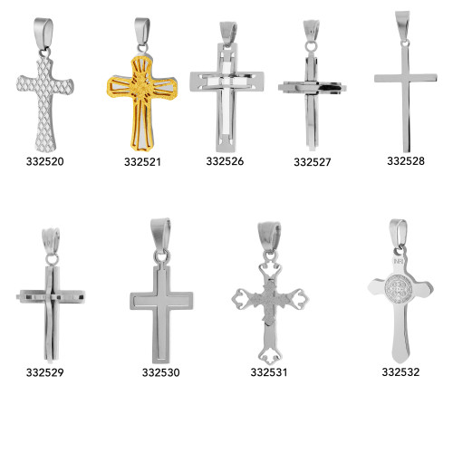 Combo de Aço Cruz com 12 de Pingentes 