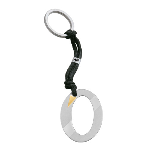 Pingente de Aço Chaveiro Letra O Fosco