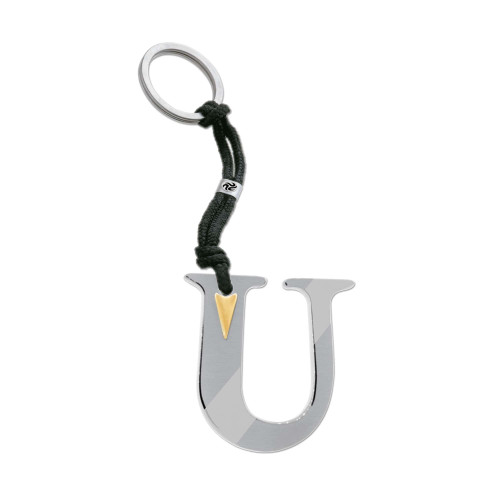 Pingente de Aço Chaveiro Letra U Fosco
