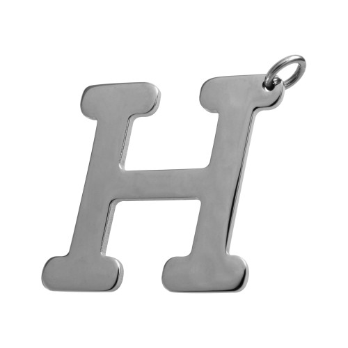 Pingente de Aço Letra H