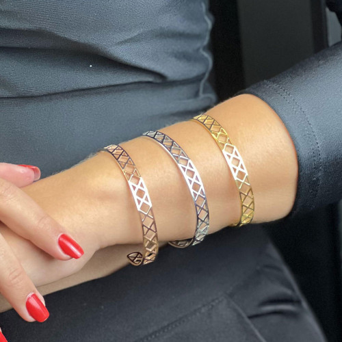 Bracelete de Aço Coleção Atena Grécia IPG 8mm