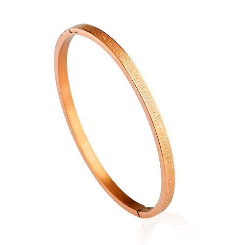 Bracelete de Aço Pai Nosso Rosé 4mm 20cm