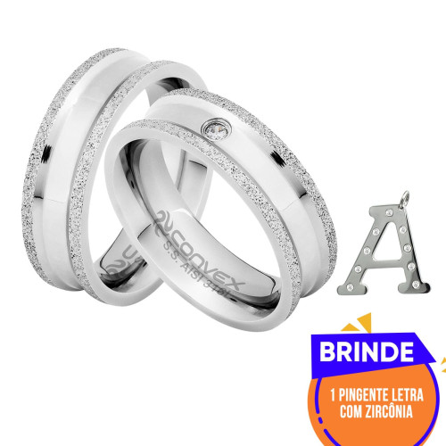 Par de Alianças de Aço /Namoro Athrill e Mithrill + Brinde