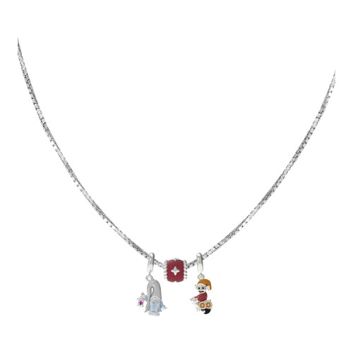 Colar de Prata do Signo de Áries Veneziana e Berloques com Resina