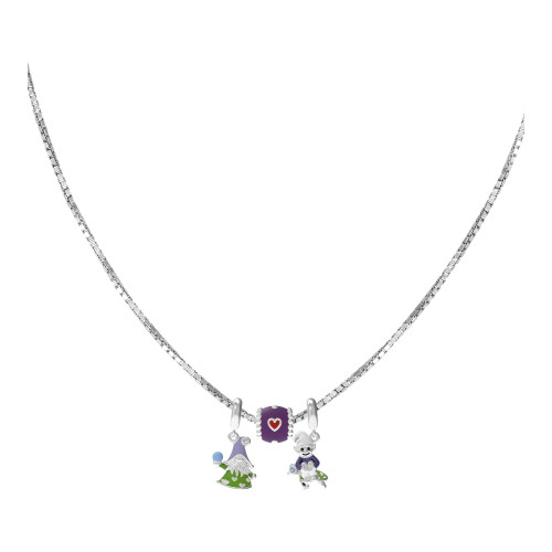 Colar do Signo de Touro Veneziana e Berloques de Prata e Resina.