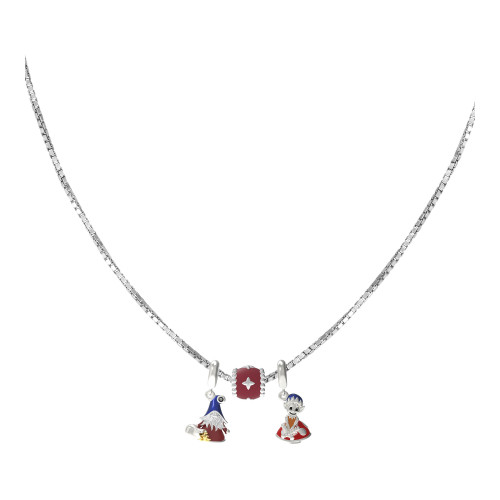 Colar de Prata do Signo de Gêmeos Veneziana e Berloques com Resina