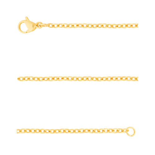 Corrente de Aço Elos Ovais 1.50mm 70cm Gold IPG