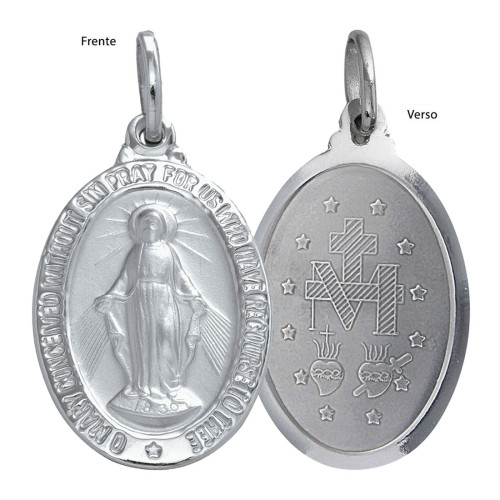 Pingente de Aço Milagrosa Oval 23x16mm