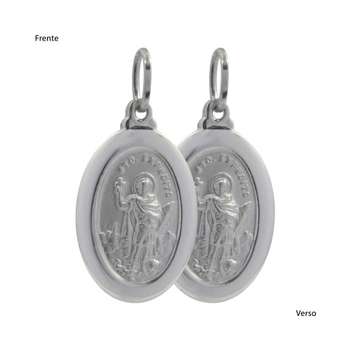 Pingente de Aço Santo Expedido Oval 23x16mm