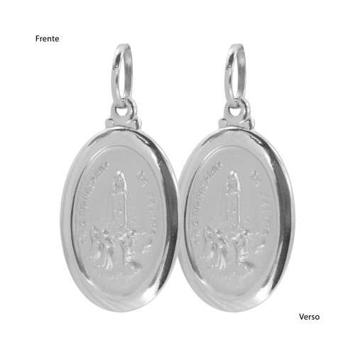 Pingente Aço NSra. Rosário Fátima Oval 23x16mm