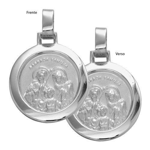 Pingente de Aço Sagrada Família Redondo 30mm