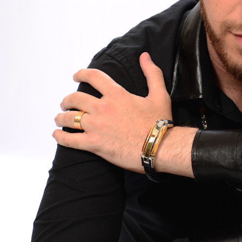 Aliança de Aço Atlantis Gold Ipg com Gtr 8mm