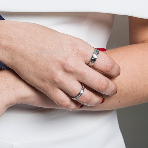 Aliança de Aço Mid 6mm com Zircônia