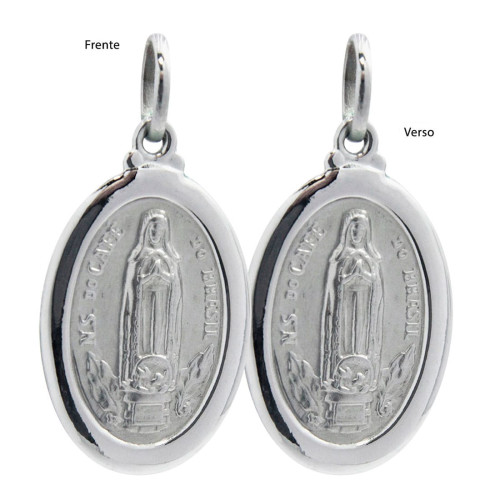 Pingente de Aço NSra. do Café do Brasil Oval 23x16mm