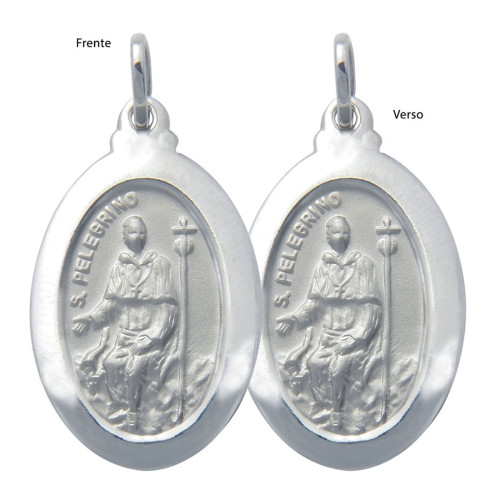 Pingente Aço São Pelegrino Oval 23x16mm