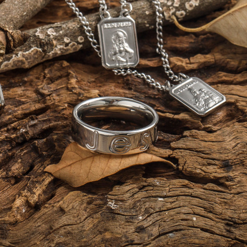 Anel de Aço Jesus 7mm