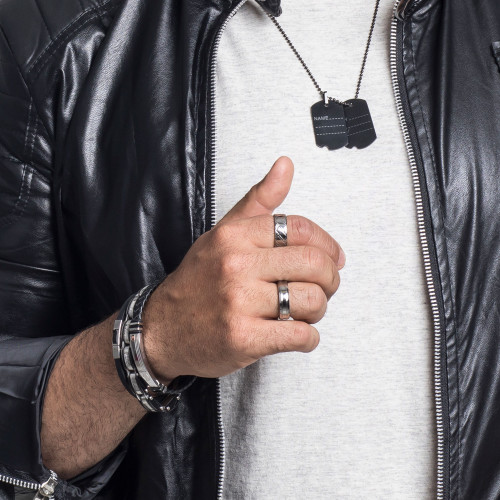 Aliança anel de Aço Artic 8mm