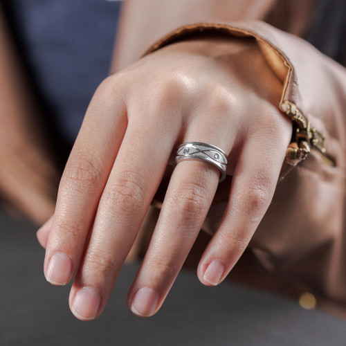 Aliança de Aço New Eternity com Zircônia 7mm