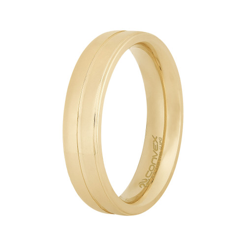 Aliança de Aço Delicata Gold Ipg 5mm