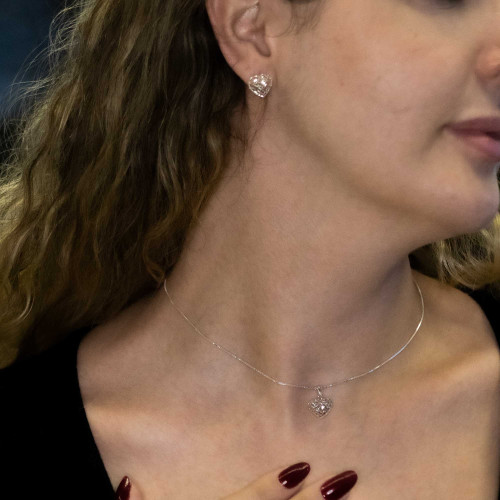 Pingente de Prata Coração Full Filigrana Dupla Face 18.5x18mm