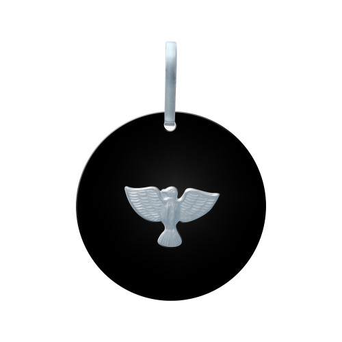 Pingente de Aço Espírito Santo com Resina 33mm