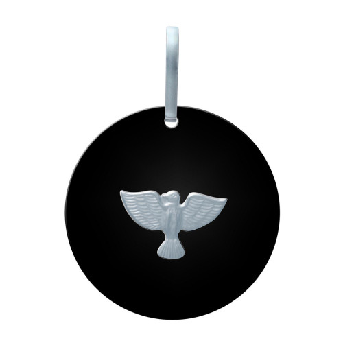 Pingente de aço resina 33mm com Espírito Santo aço