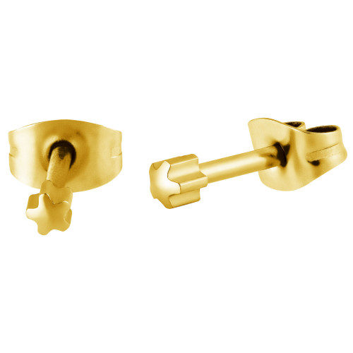 Brinco de Aço Mini Estrela 2.65mm Gold IPG