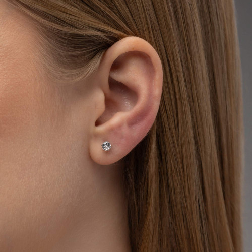 Brinco de Aço Ponto de Luz Zircônia 5mm