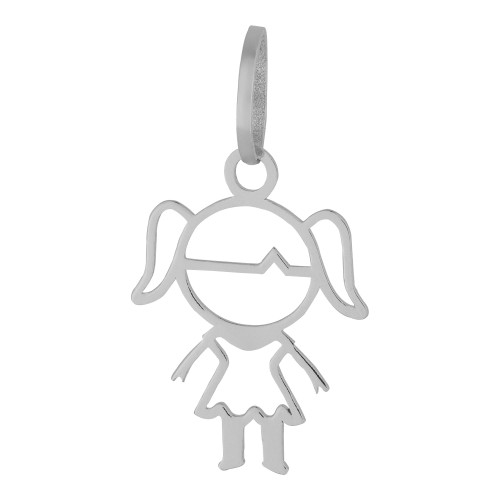 Pingente Aço Menina 8x6.5mm