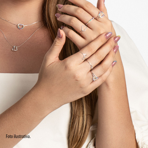 Anel de Prata Rainbow com Zircônias Colors
