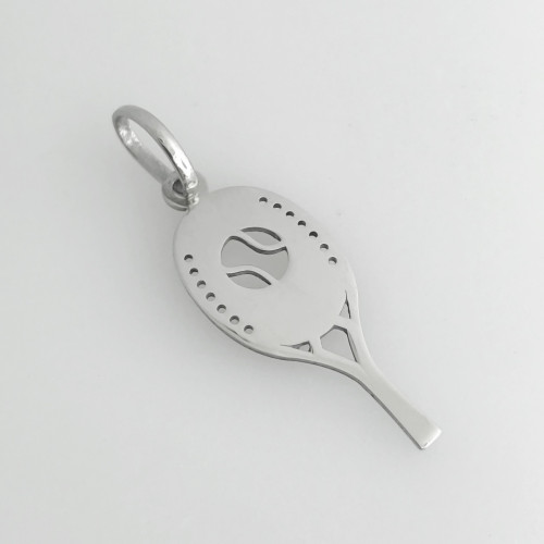 Pingente de Aço Raquete Beach Tennis Ball  21x10mm