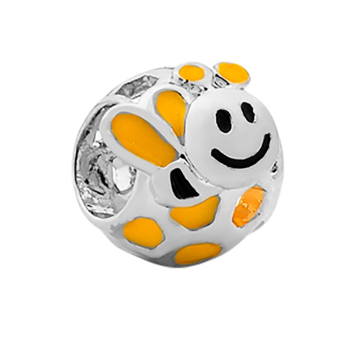 Berloque de Prata Abelhinha com Resina Italiana