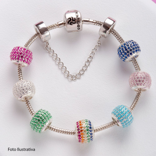 Berloque de Prata Separador Sky com Zircônia Azul