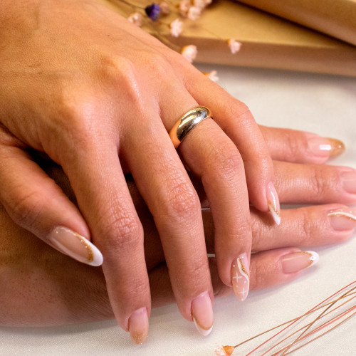 Aliança de Ouro 10k Tradicional Abaulada Comfort 6mm