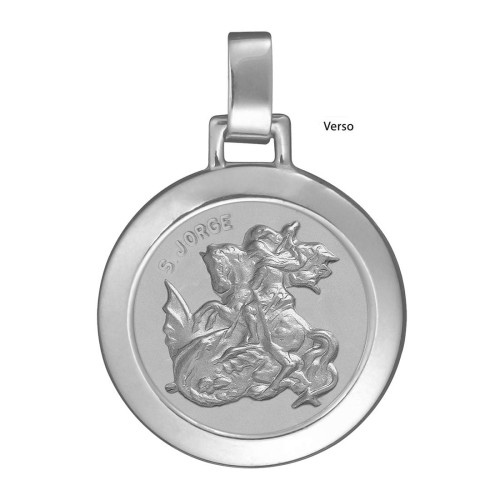 Pingente de Aço São Jorge com Ouro 30mm