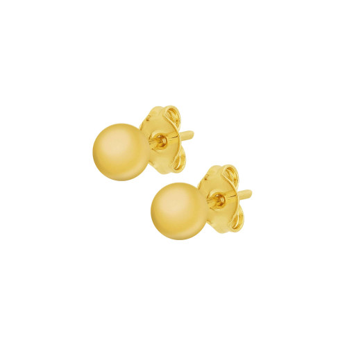 Brinco de Prata Bola Rvestida em Ouro 18K 5mm