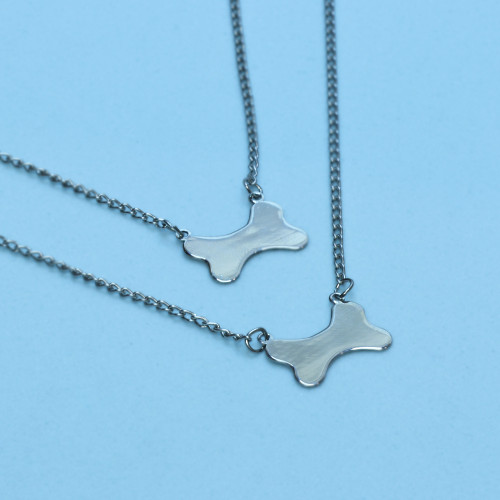 Colar de Aço Osso e Osso Escapulário Pet 60cm