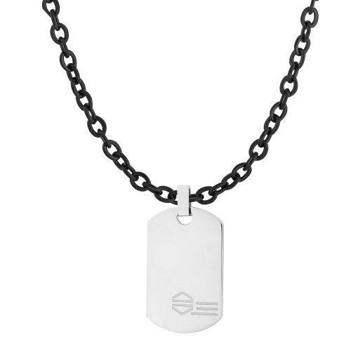 Corrente com Pingente de Aço Placa 32x20mm