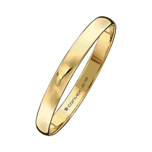 Aliança de Ouro 18k  Roma Tradicional Abaulada 2.5mm