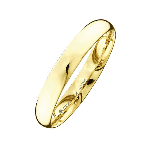 Aliança de Ouro 18k  Irlanda Abaulada Comfort 3.4mm