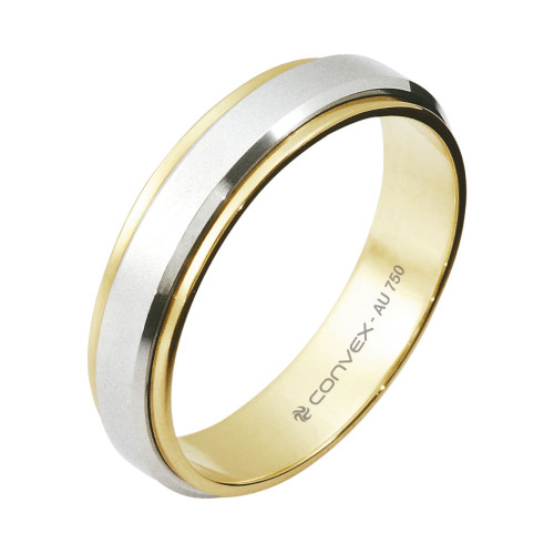 Aliança de Ouro 18K Wonder Giratória com Jateado Fosco 5mm