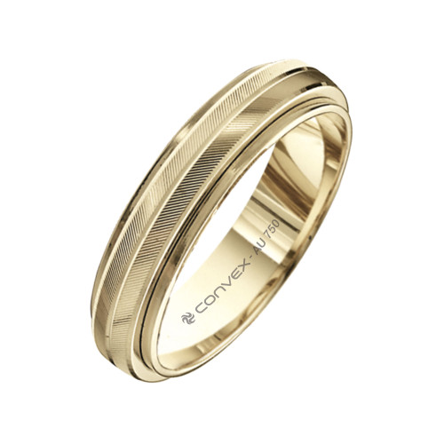 Aliança de Ouro 18K Sunshine Giratória Trabalhada 5mm