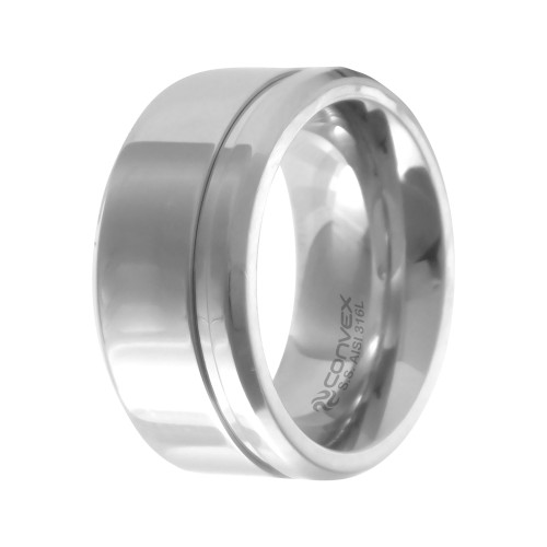 Aliança de Aço Chrome 10mm com Filete Lateral