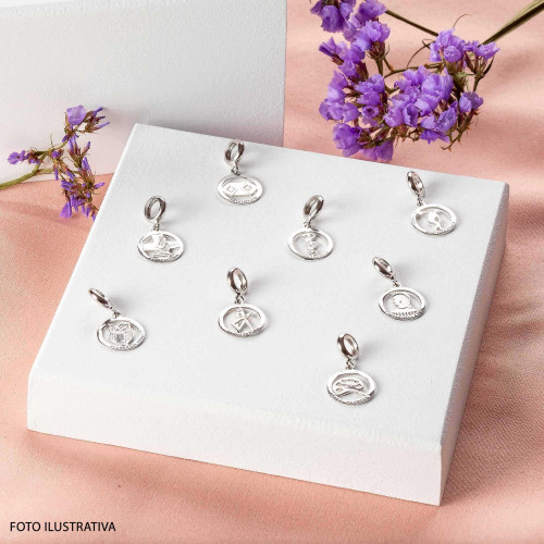 Berloque de Prata Pingente da Profissão Biomedicina