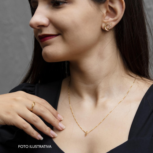 Anel de Ouro 18K Raio de Luz 9x3mm