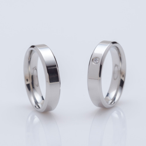 Aliança de Aço Slim Supreme com Zircônia 4.50mm.