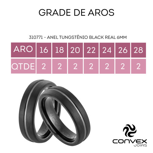Combo c/ 14 Anéis de Tungstênio Black Real