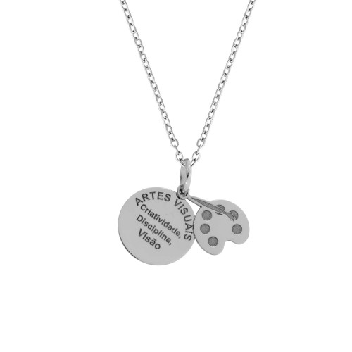 Colar de Aço da profissão Artes Visuais 50cm